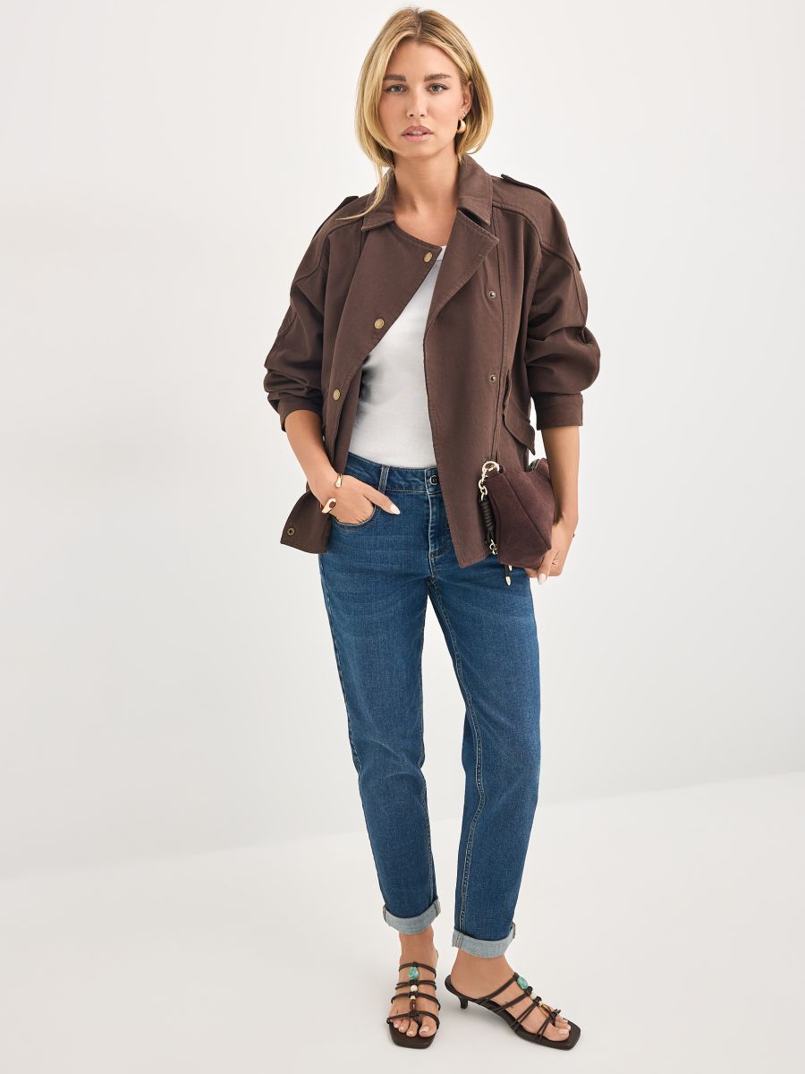 Jeansy boyfriend - granatowy - MOHITO