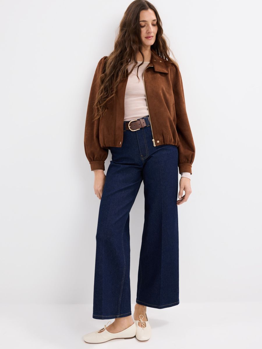 Brązowa kurtka typu biker - brązowy - MOHITO