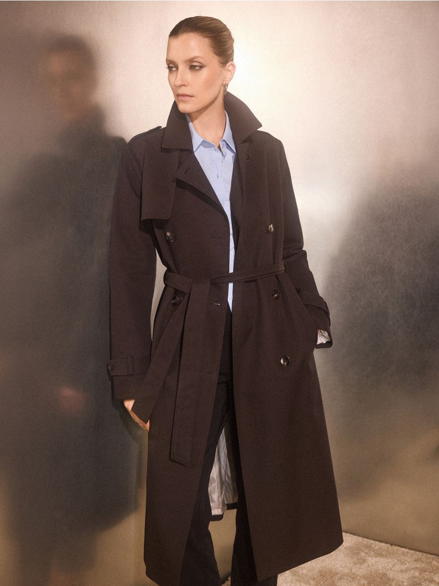 LADIES` COAT - Maro închis - MOHITO