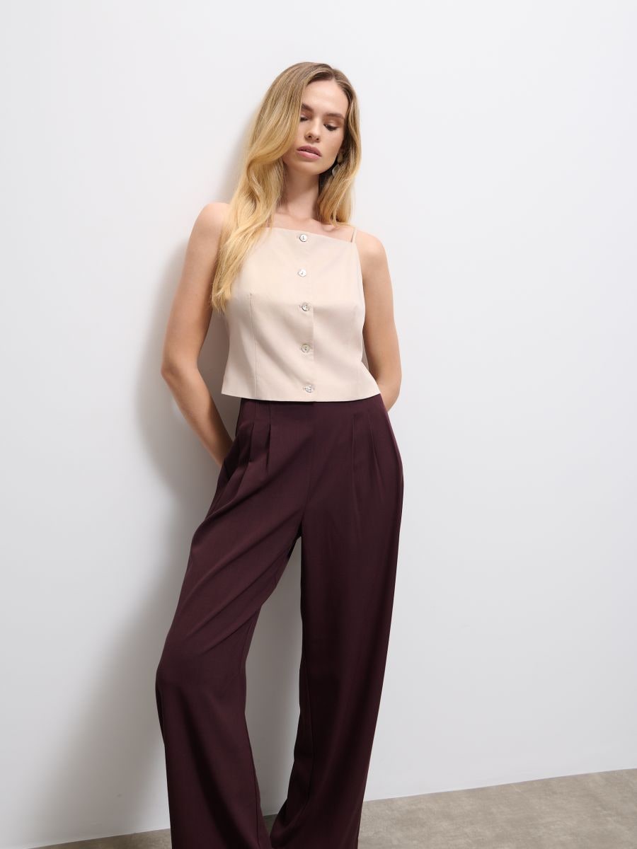 Kamizelka z lyocellu Kamizelka z lyocellu - beżowy - MOHITO