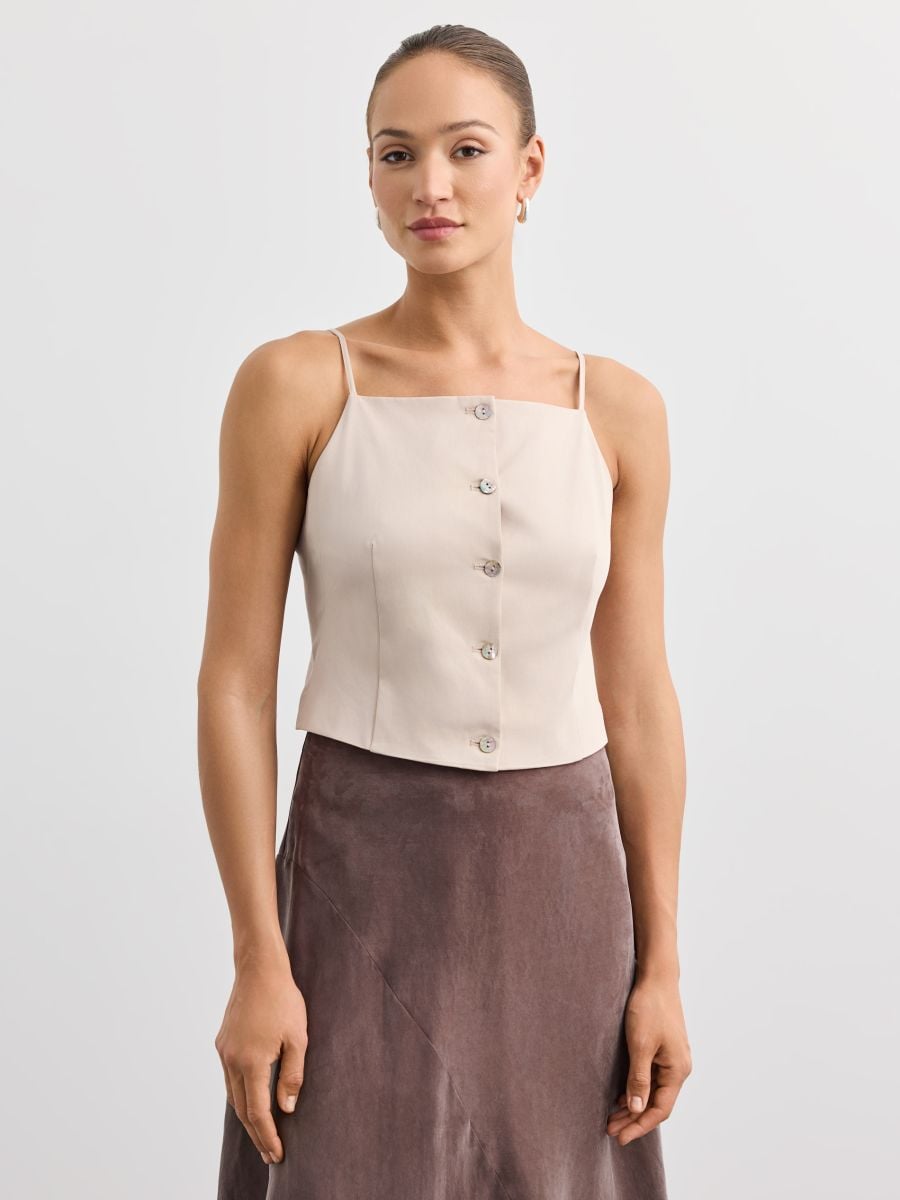 Vestă - Beige - MOHITO