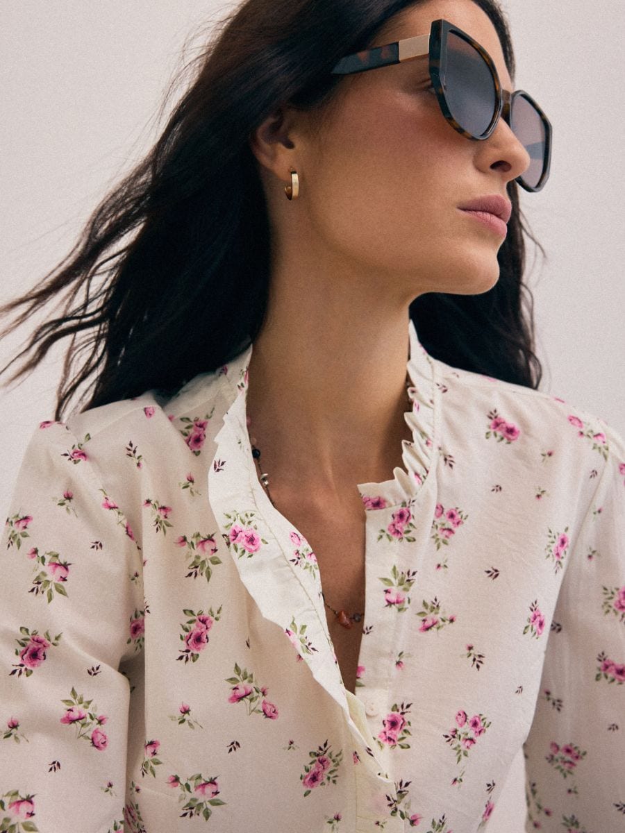 Okulary przeciwsłoneczne - ciemnobrązowy - MOHITO