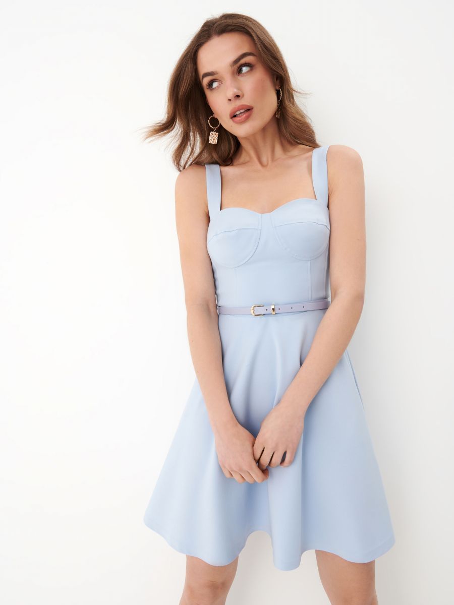 Błękitna sukienka mini, MOHITO, 8141W-05X