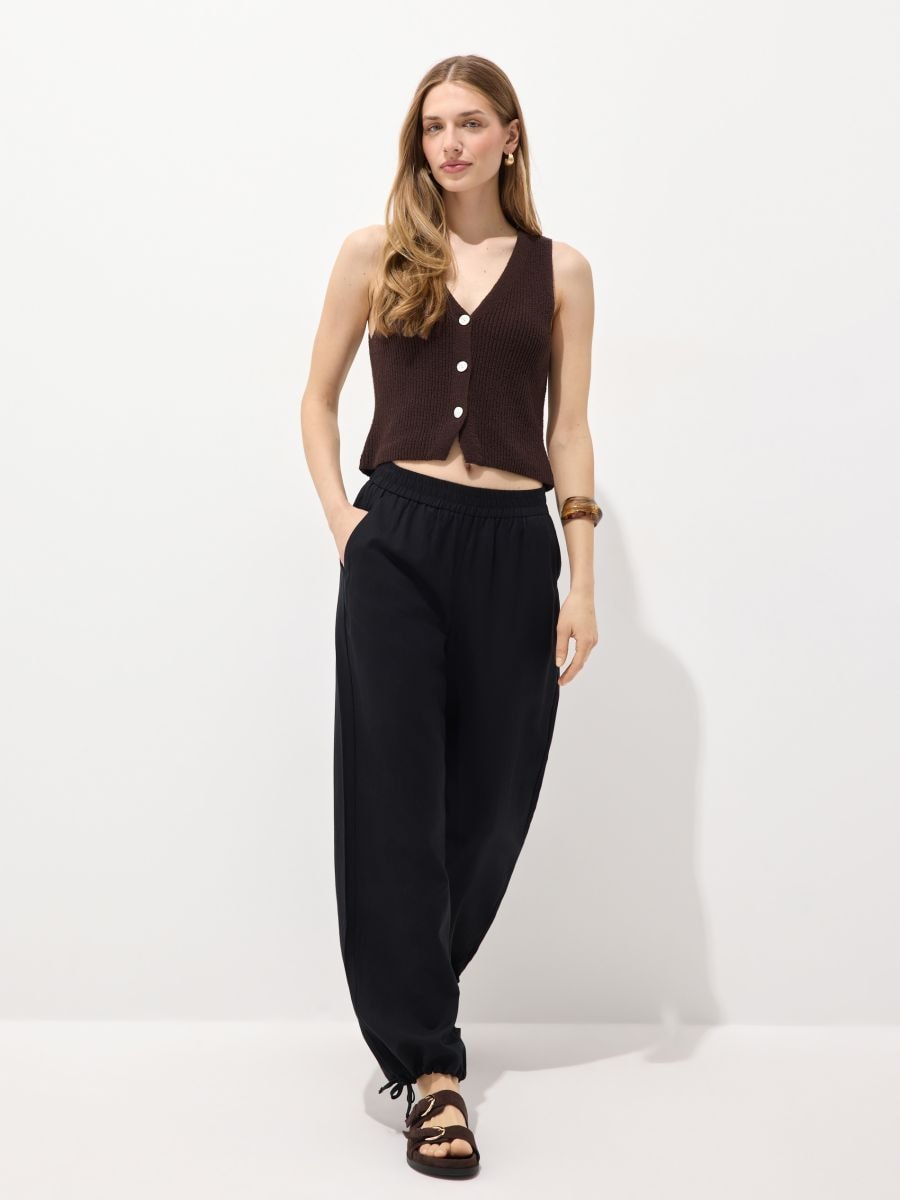 Spodnie wide leg Spodnie wide leg - czarny - MOHITO