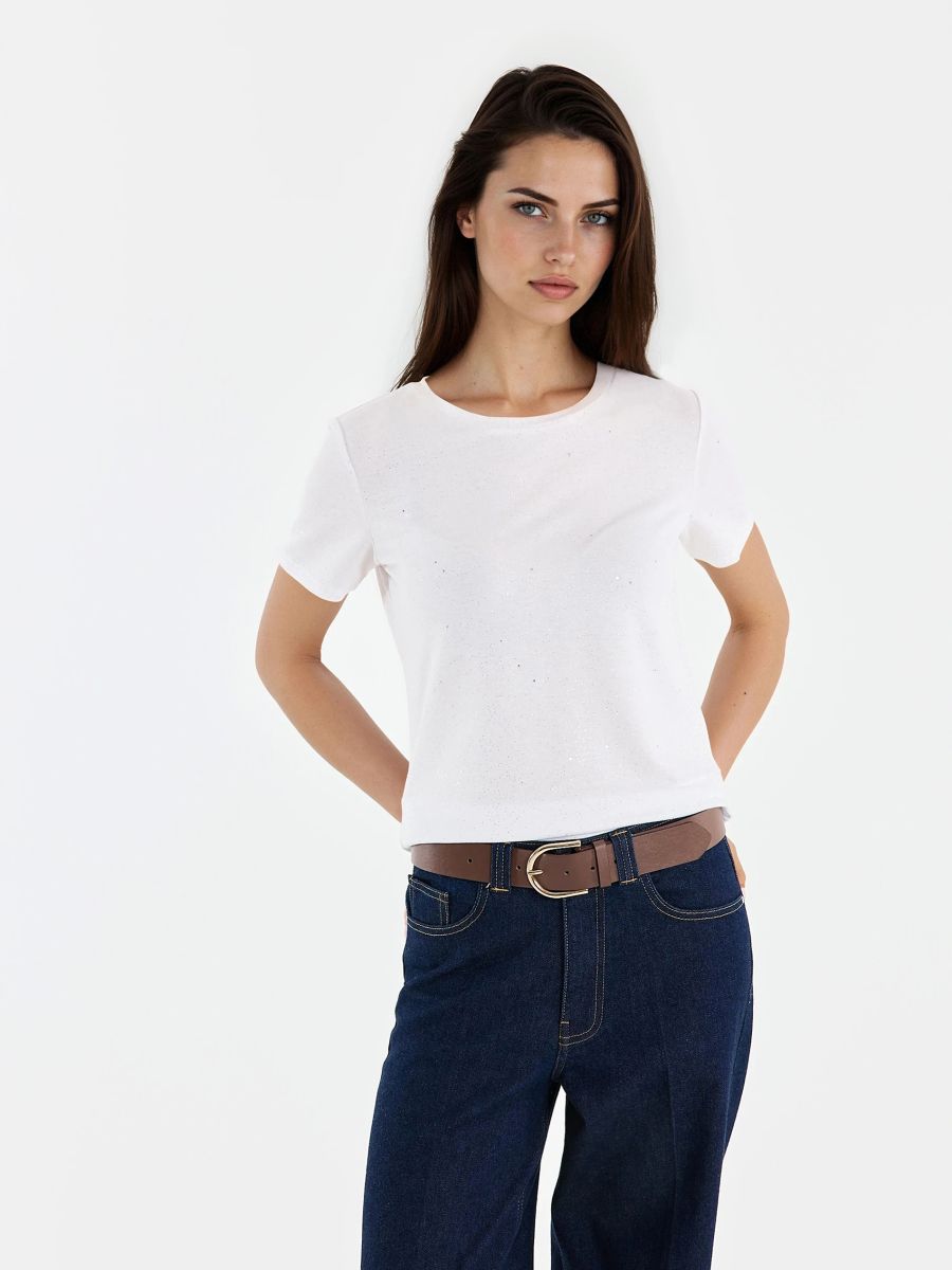 Tricou cu mâneci scurte - Alb - MOHITO