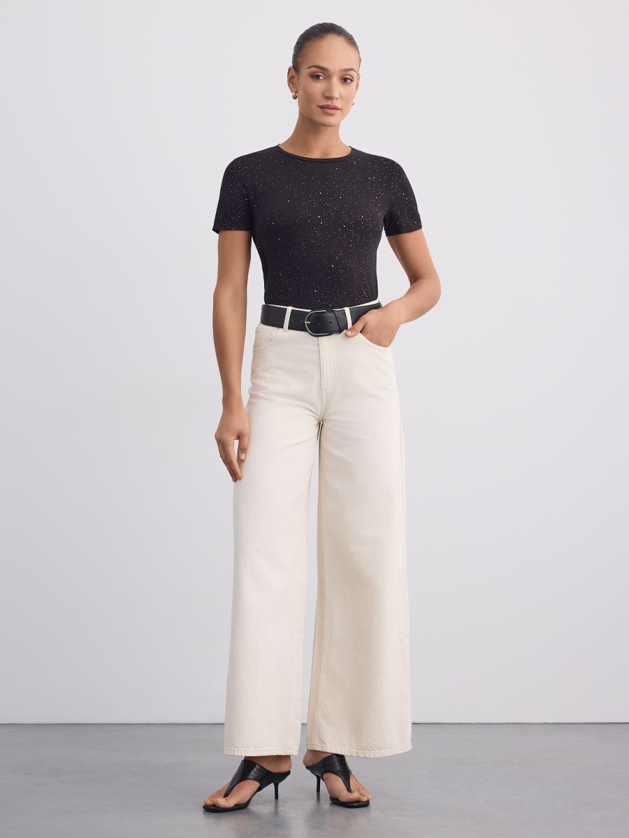 Tricou cu mâneci scurte - Negru - MOHITO