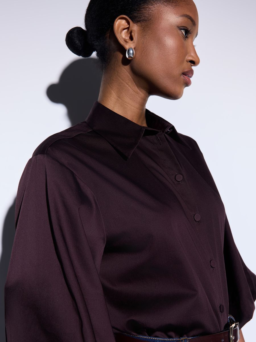 Cămașă cu mâneci bufante Cămașă cu mâneci bufante - Maro închis - MOHITO