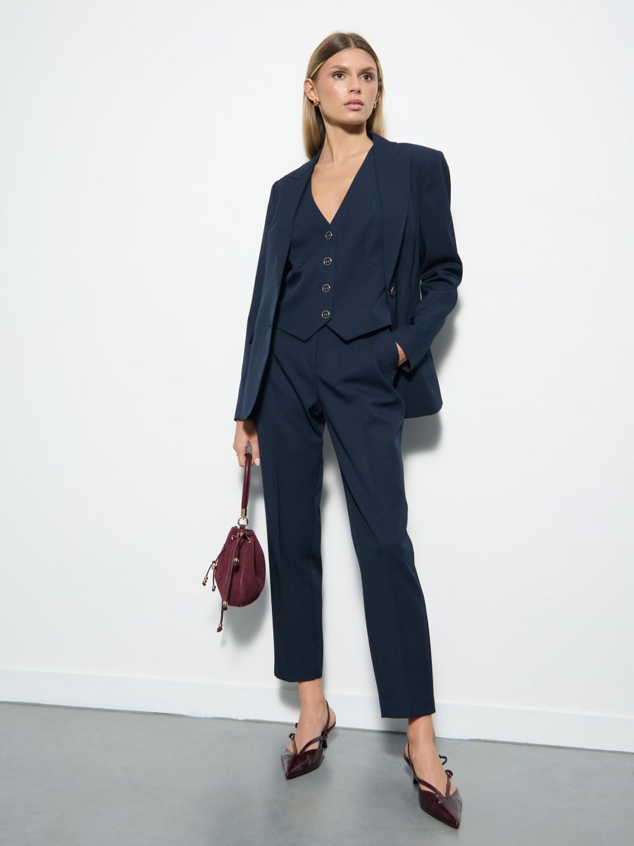 Granatowe spodnie cygaretki Granatowe spodnie cygaretki - granatowy - MOHITO