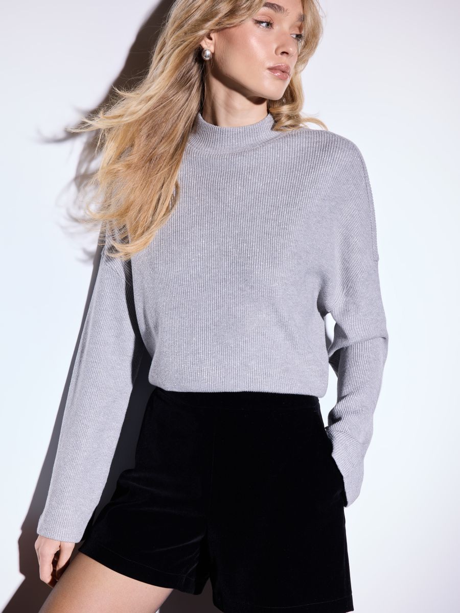 Bluzka z metaliczną nitką - szary - MOHITO