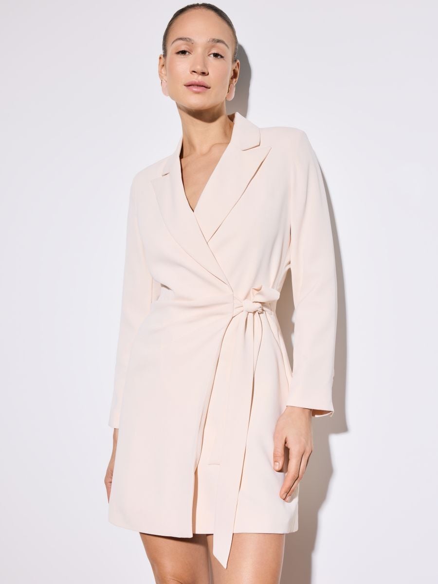 Elegancka sukienka mini - kremowy - MOHITO