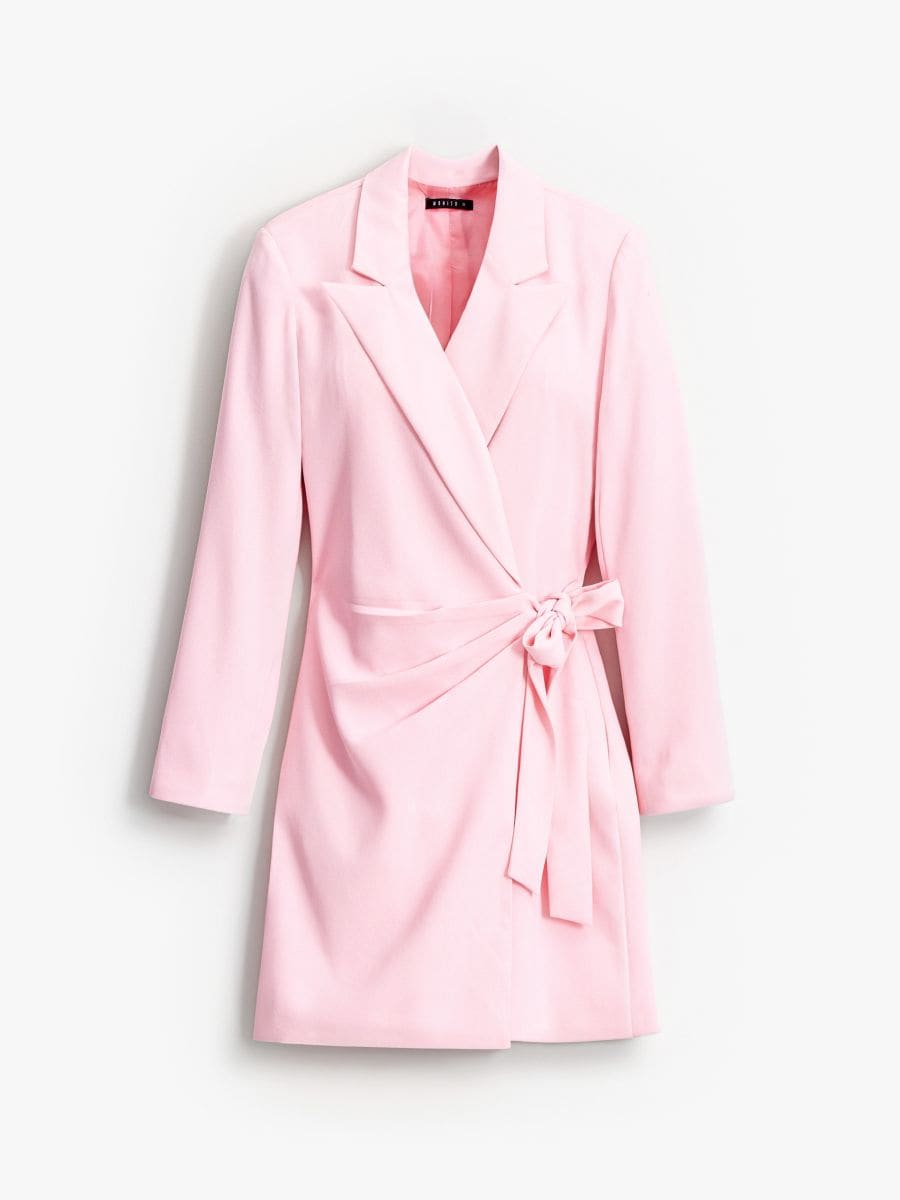 Sukienka mini o kroju marynarki - różowy - MOHITO