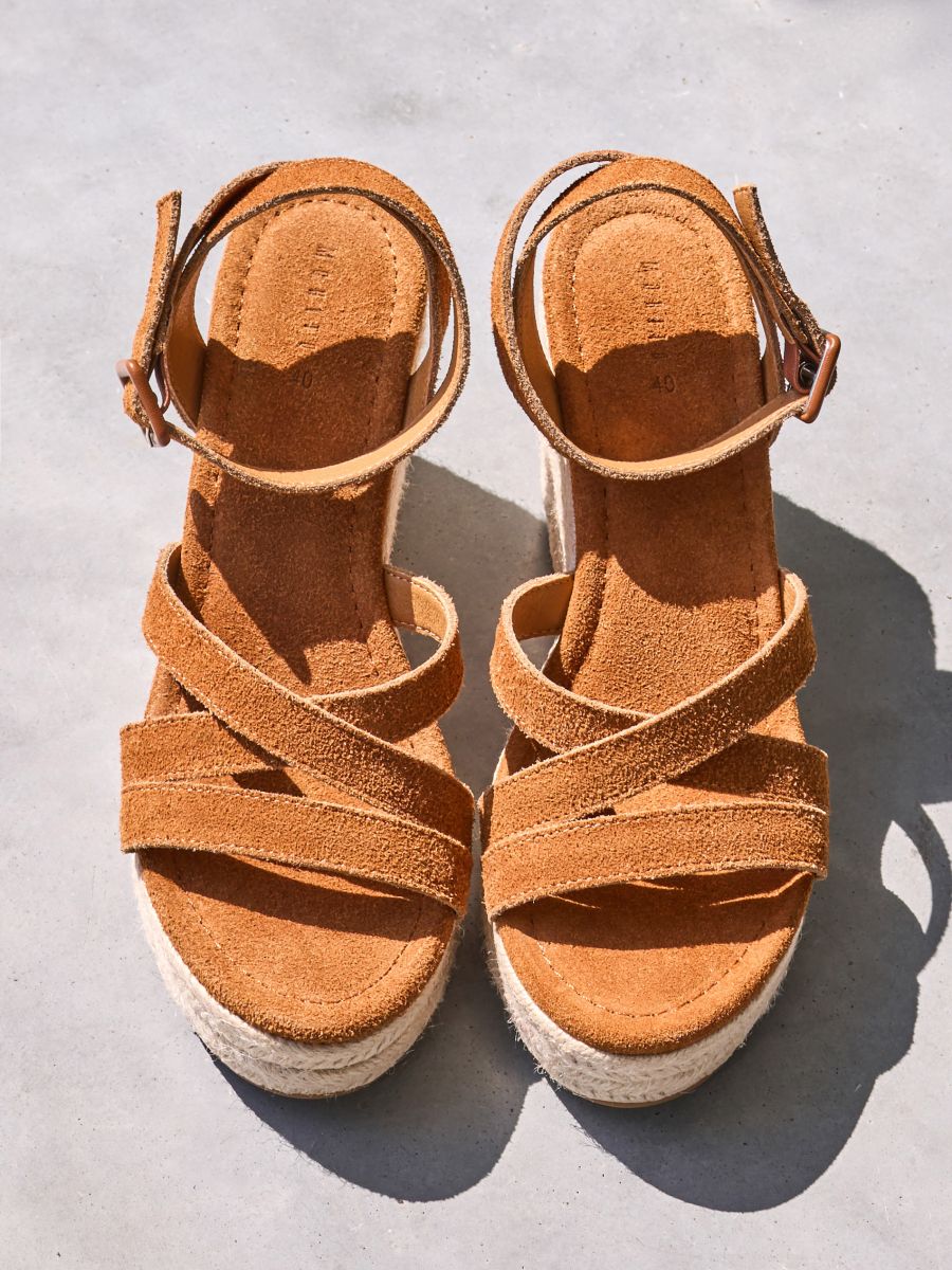 Sandale wedge - Ocru - MOHITO