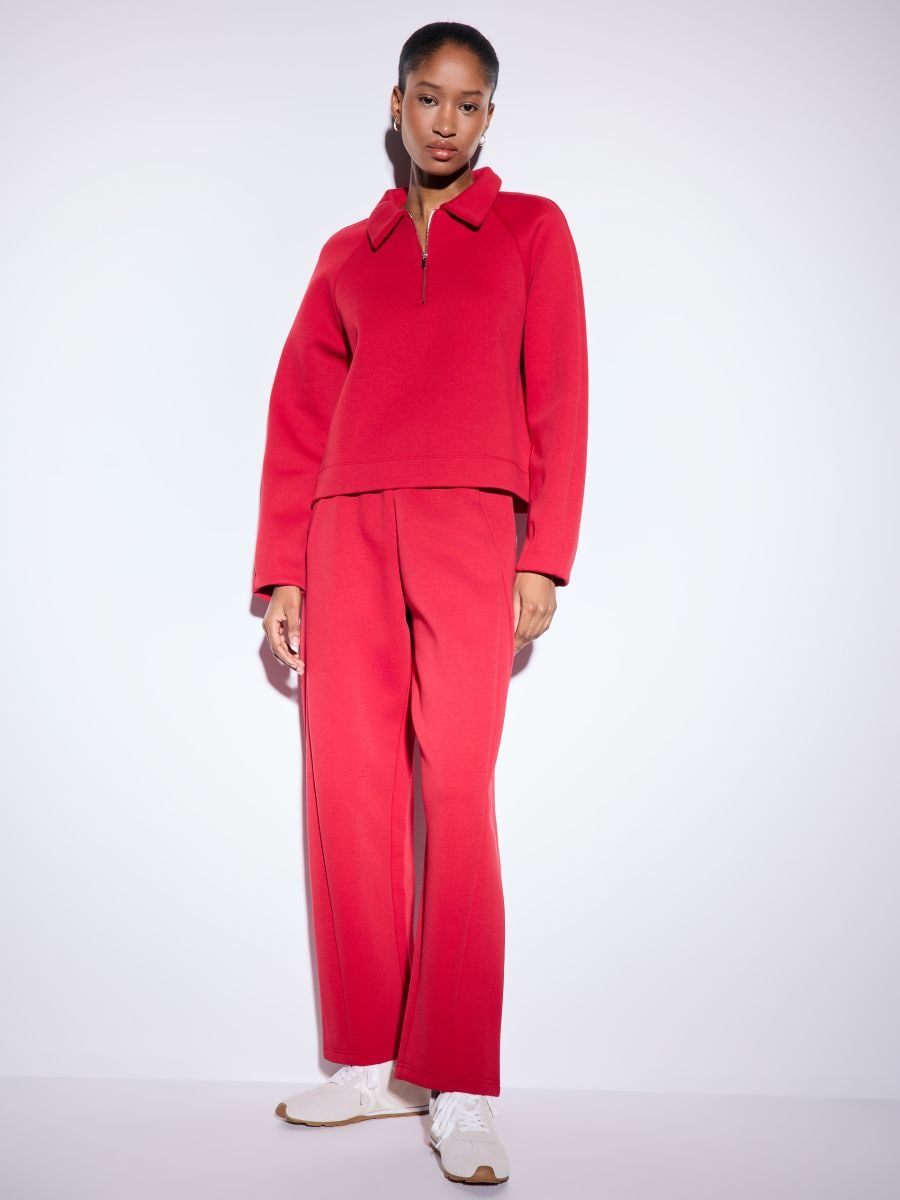 Bluza z kołnierzykiem - czerwony - MOHITO