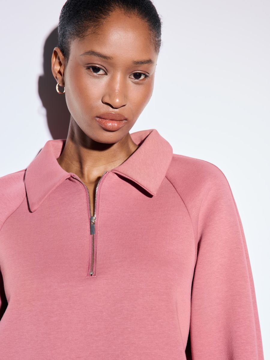 Pulover z ovratnikom - roza - MOHITO - 3