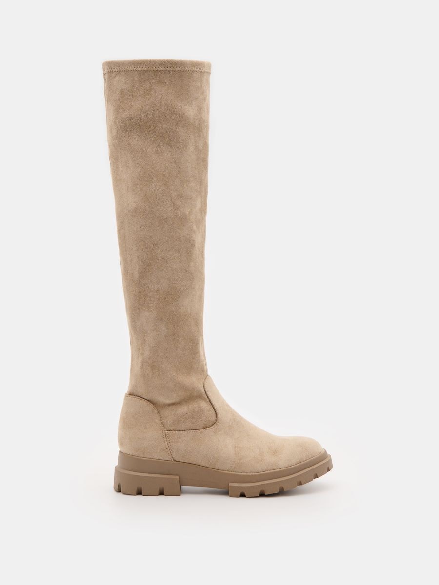Stivali lunghi beige best sale