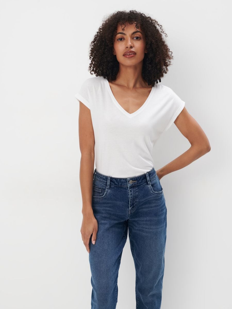 Tricou cu mâneci scurte Tricou cu mâneci scurte - Alb - MOHITO