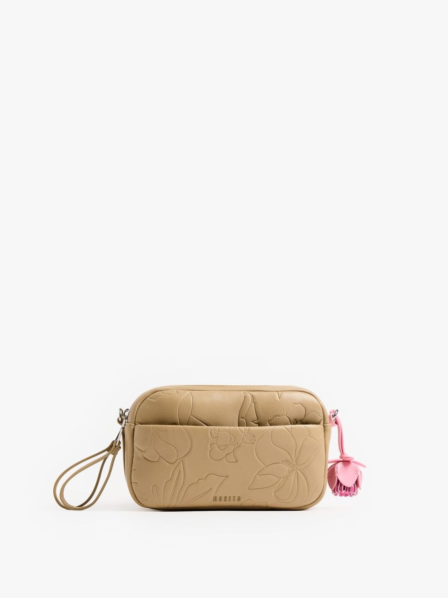 Torebka crossbody z brelokiem - beżowy - MOHITO