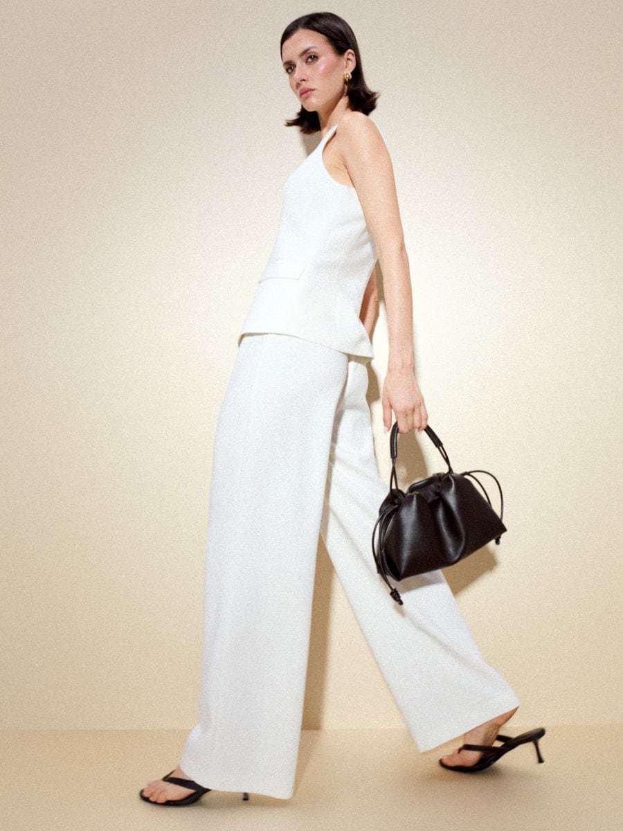 Pantaloni wide leg - Ivory - MOHITO
