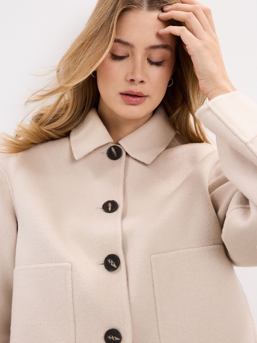 Kurtka z wełną - beżowy - MOHITO