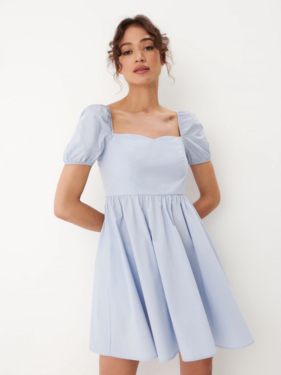 Błękitna sukienka mini, MOHITO, 9050W-05X