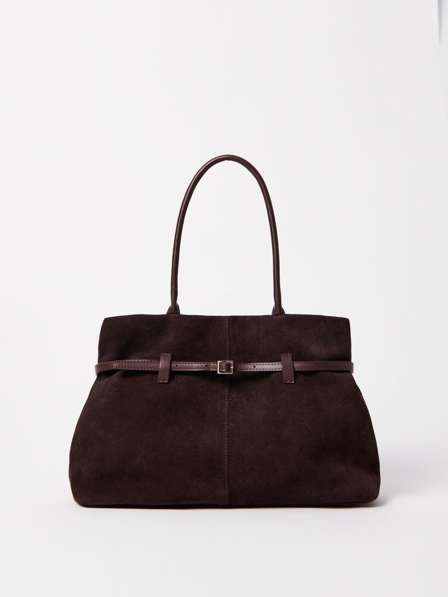 Skórzana torebka Skórzana torebka - ciemnobrązowy - MOHITO