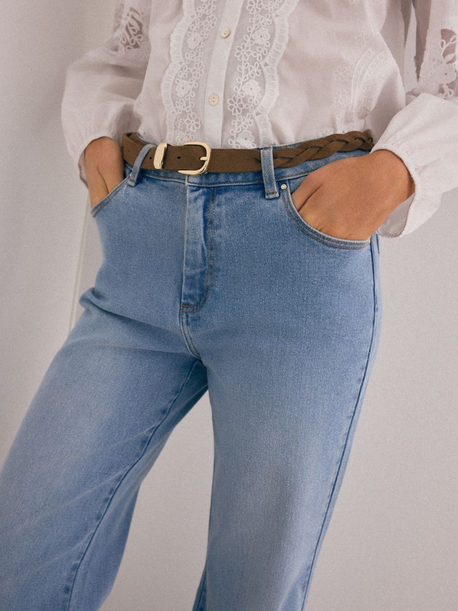 Curea de piele - Beige - MOHITO