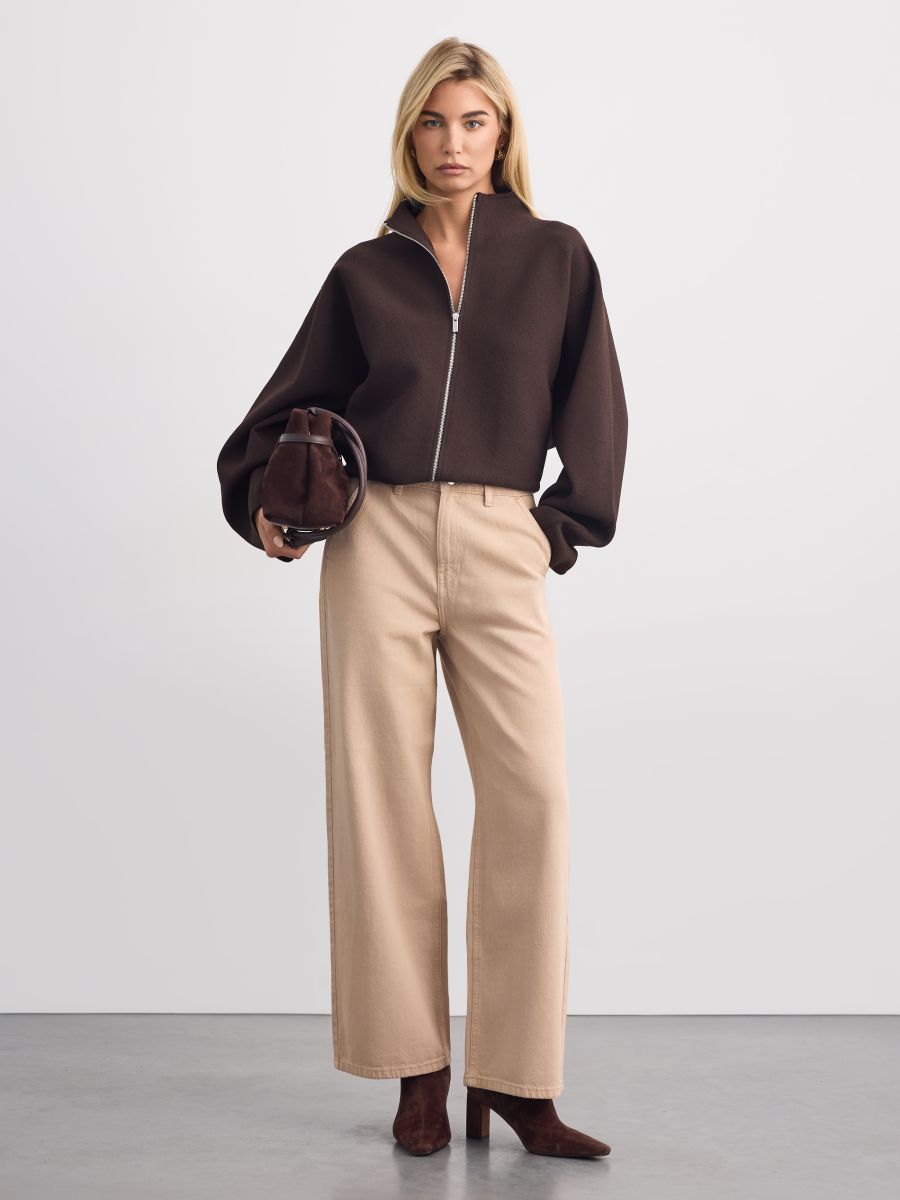 Blugi wide leg Blugi wide leg - Beige - MOHITO