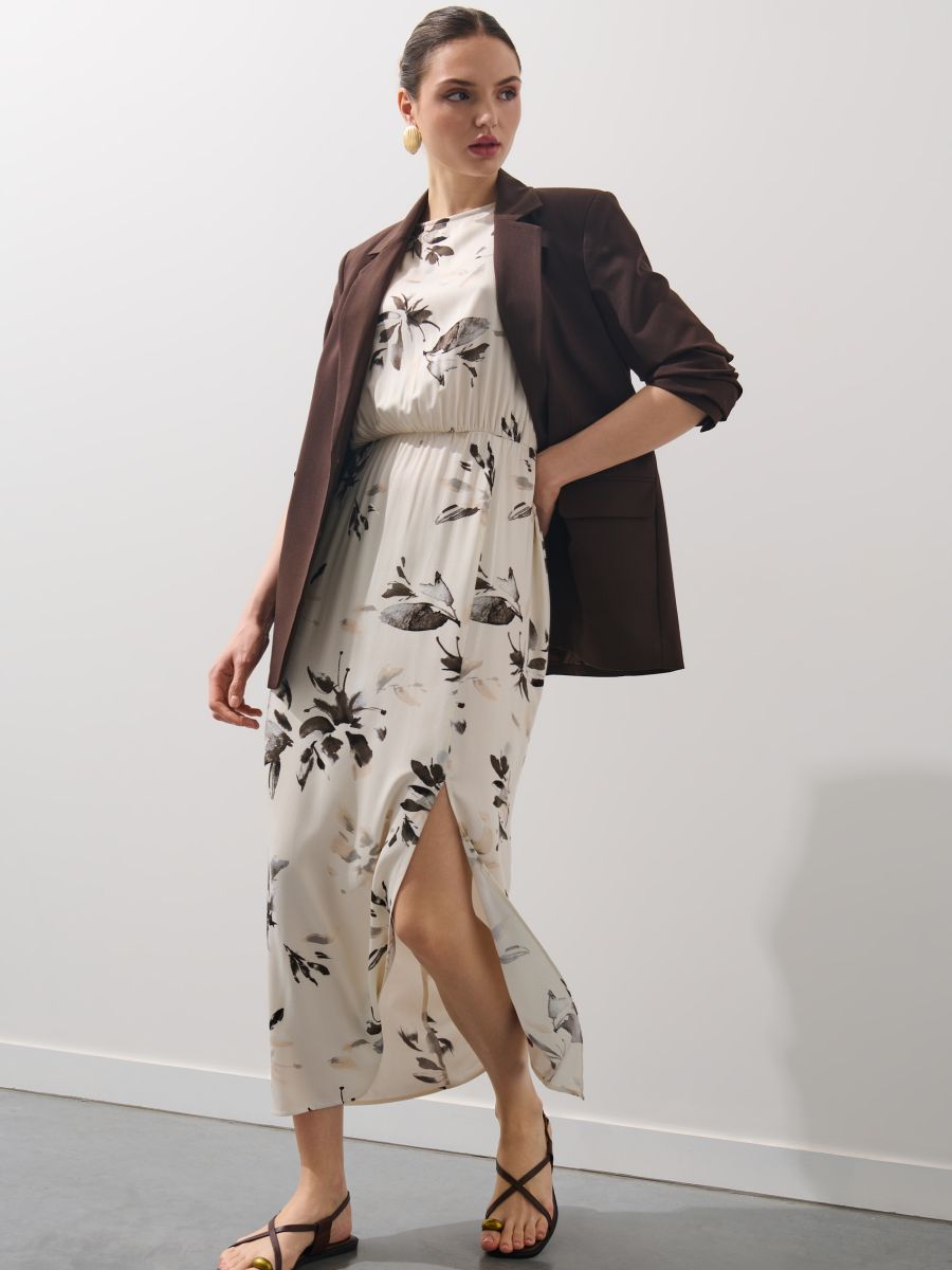 Rochie maxi din viscoză - Alb - MOHITO