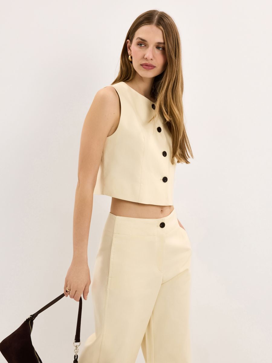 Bawełniana kamizelka - żółty - MOHITO