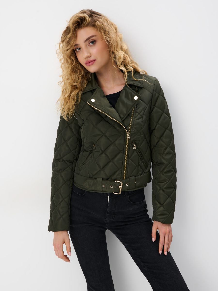 Pikowana ramoneska - zielony - MOHITO