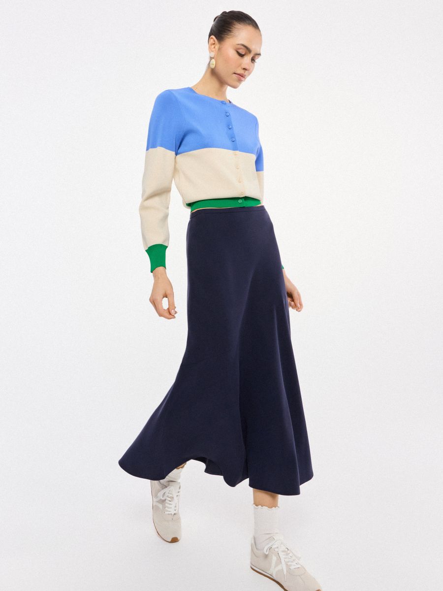 Spódnica midi - granatowy - MOHITO