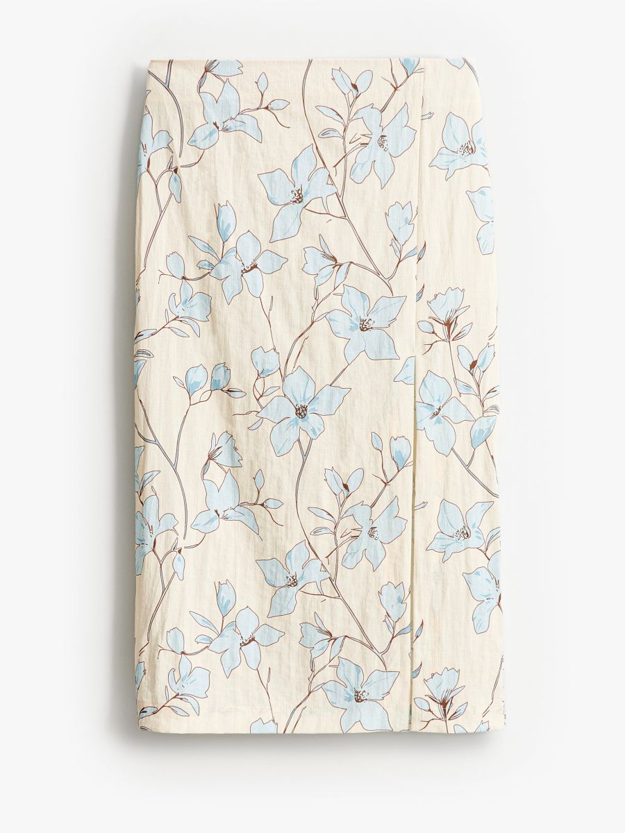 Spódnica midi w kwiaty Spódnica midi w kwiaty - beżowy - MOHITO