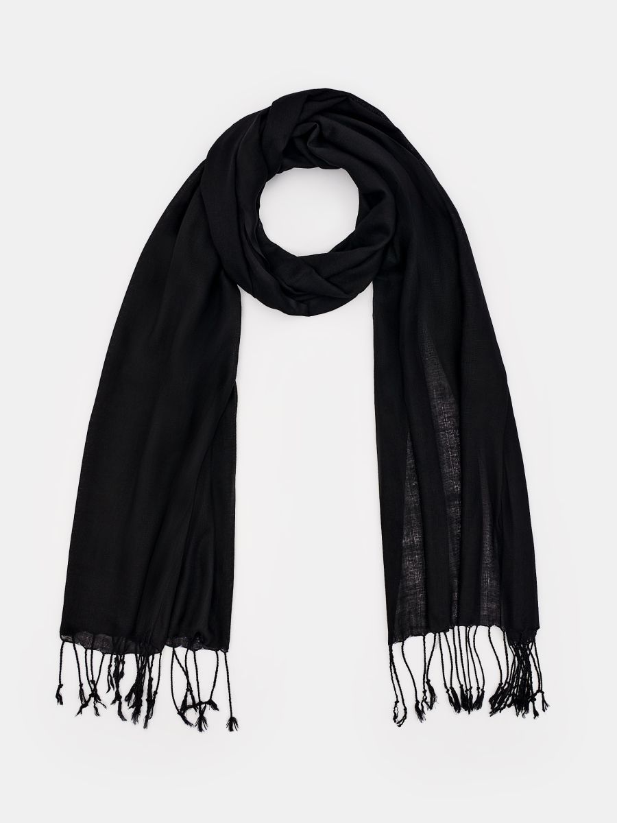 Szalik z wiskozy - czarny - MOHITO