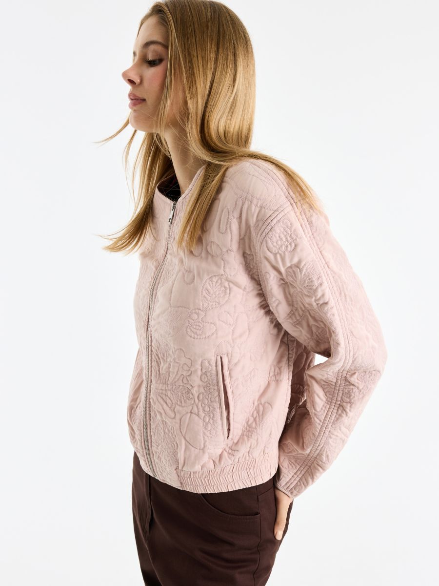 Kurtka bomberka - różowy - MOHITO