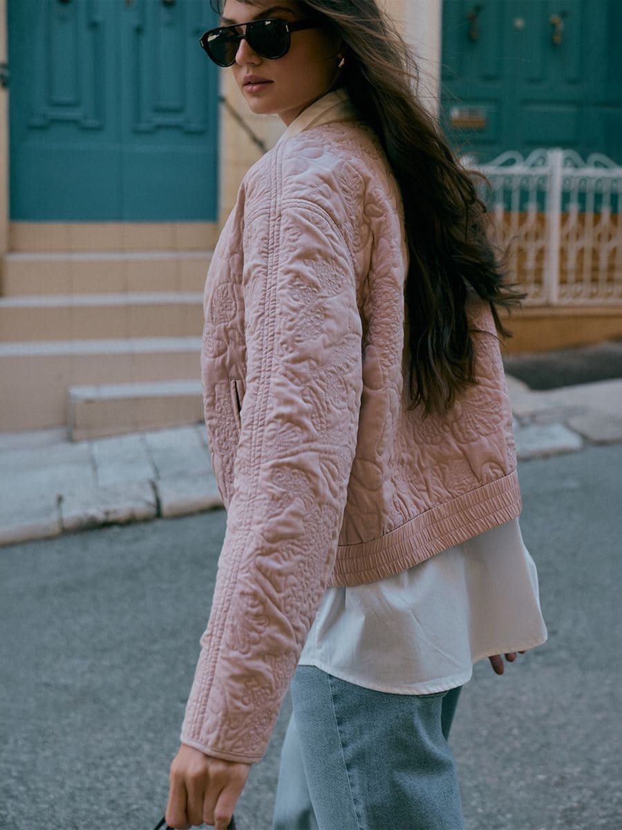 Kurtka bomberka - różowy - MOHITO