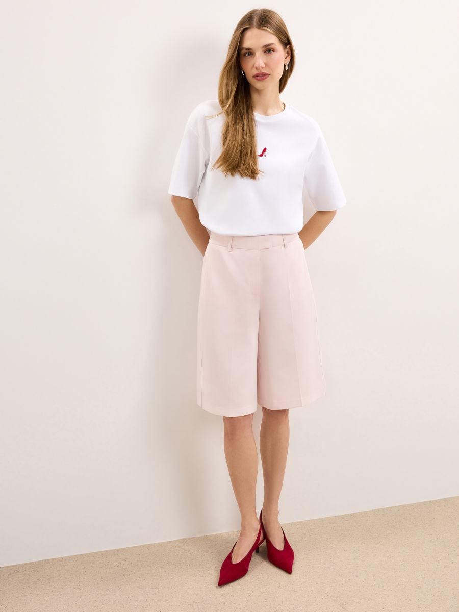 Szorty bermudy - pastelowy różowy - MOHITO