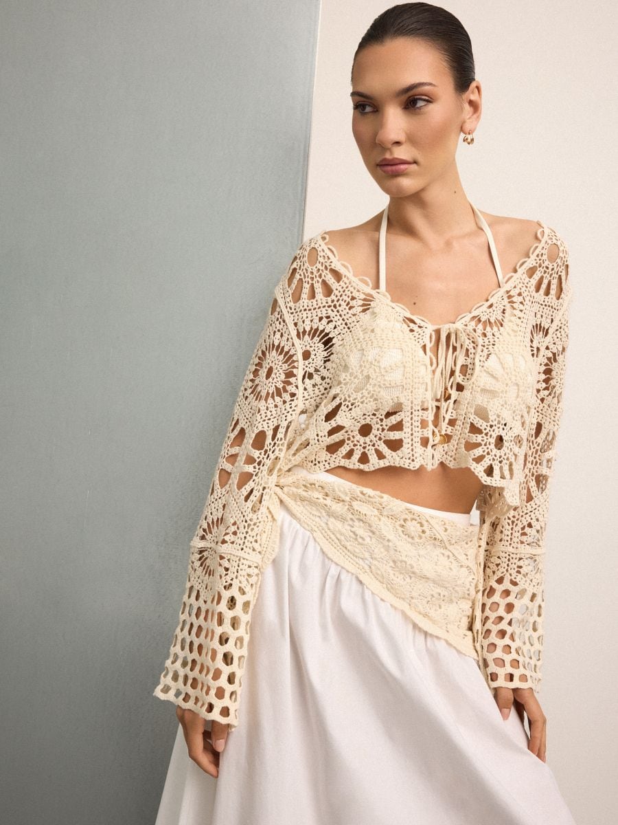 LADIES` PONCHO - Ivory - MOHITO