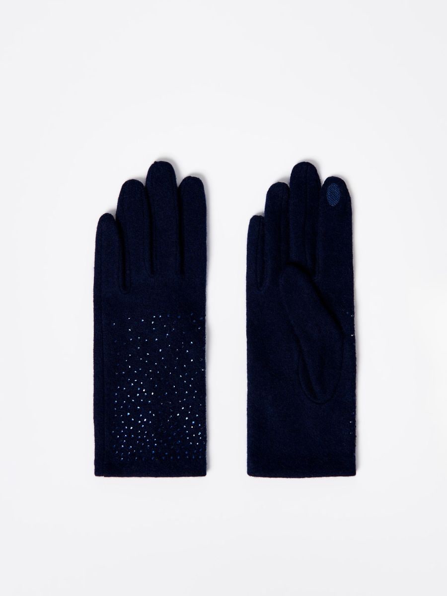 Rękawiczki z wełną - granatowy - MOHITO