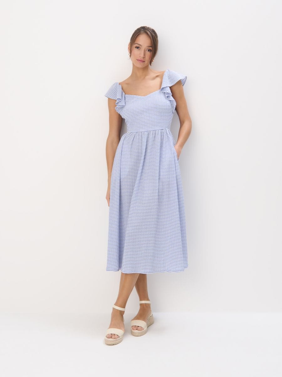 Rochie midi - Albastru - MOHITO