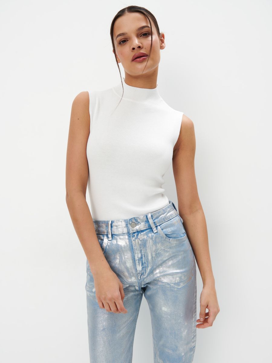Top mit Stehkragen Farbe Creme - MOHITO - 9970T-01X