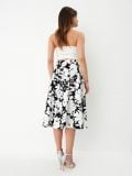 Fustă midi din bumbac, cu flori - Negru - MOHITO - small4