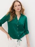 Блузка з вмістом льону - зелений - MOHITO - small6