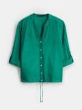 Блузка з вмістом льону - зелений - MOHITO - small7
