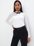 Čipkasta bluza - krem - MOHITO - small1