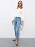Blugi mom slim - Albastru - MOHITO - small2