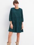 Rozkloszowana sukienka z bawełny - ciemny zielony - MOHITO - small2