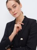 Dwurzędowa marynarka ze złotymi guzikami - czarny - MOHITO - small3