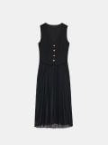 Midi haljina s plisiranom suknjom - crno - MOHITO - small5