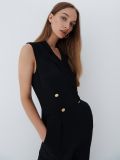 Kopertowy kombinezon maxi - czarny - MOHITO - small2