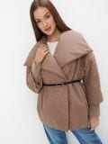 Стьобана куртка з зав’язуваним поясом - бежевий - MOHITO - small2